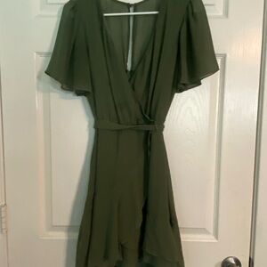 B. Smart Olive High Low Dress